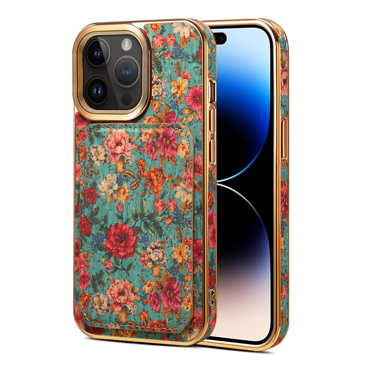 Retro Flower Series Iphone Wallet Case With Card Holder