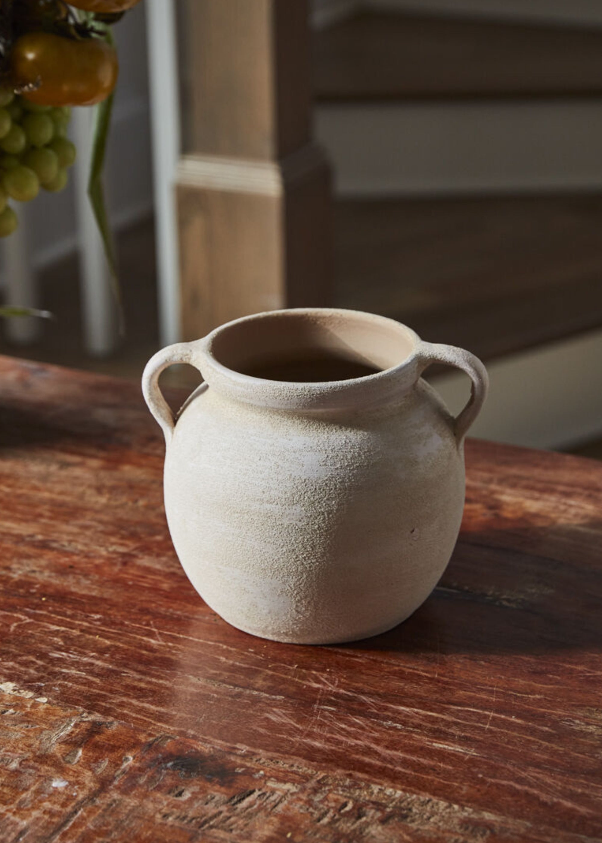 Terracotta Ceramic Handmade Vase with Handles - 7.75"
