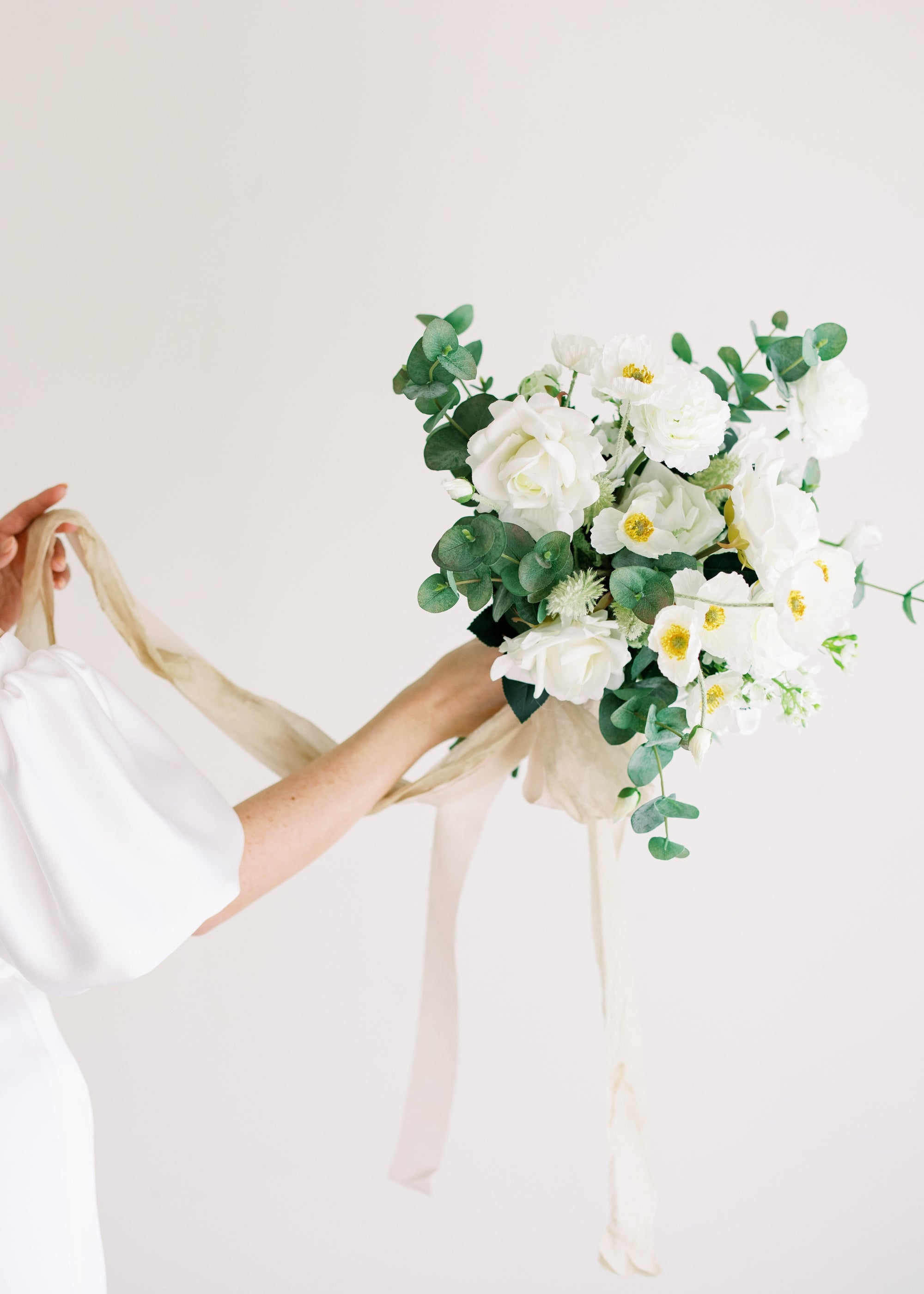 White Diana Rose Faux Flower - 26"
