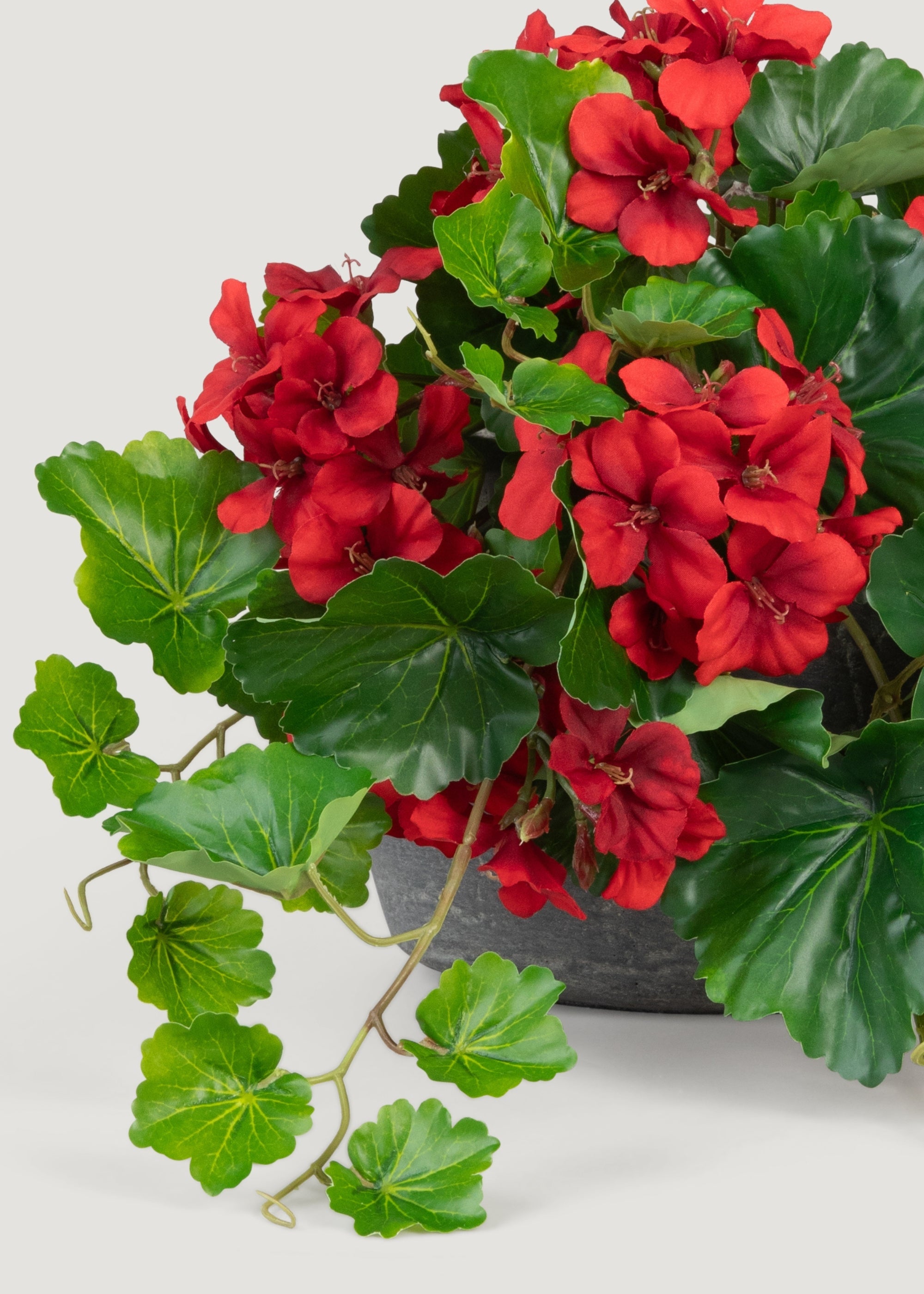 UV Treated Indoor/Outdoor Fake Geranium Hanging Bush - 24"