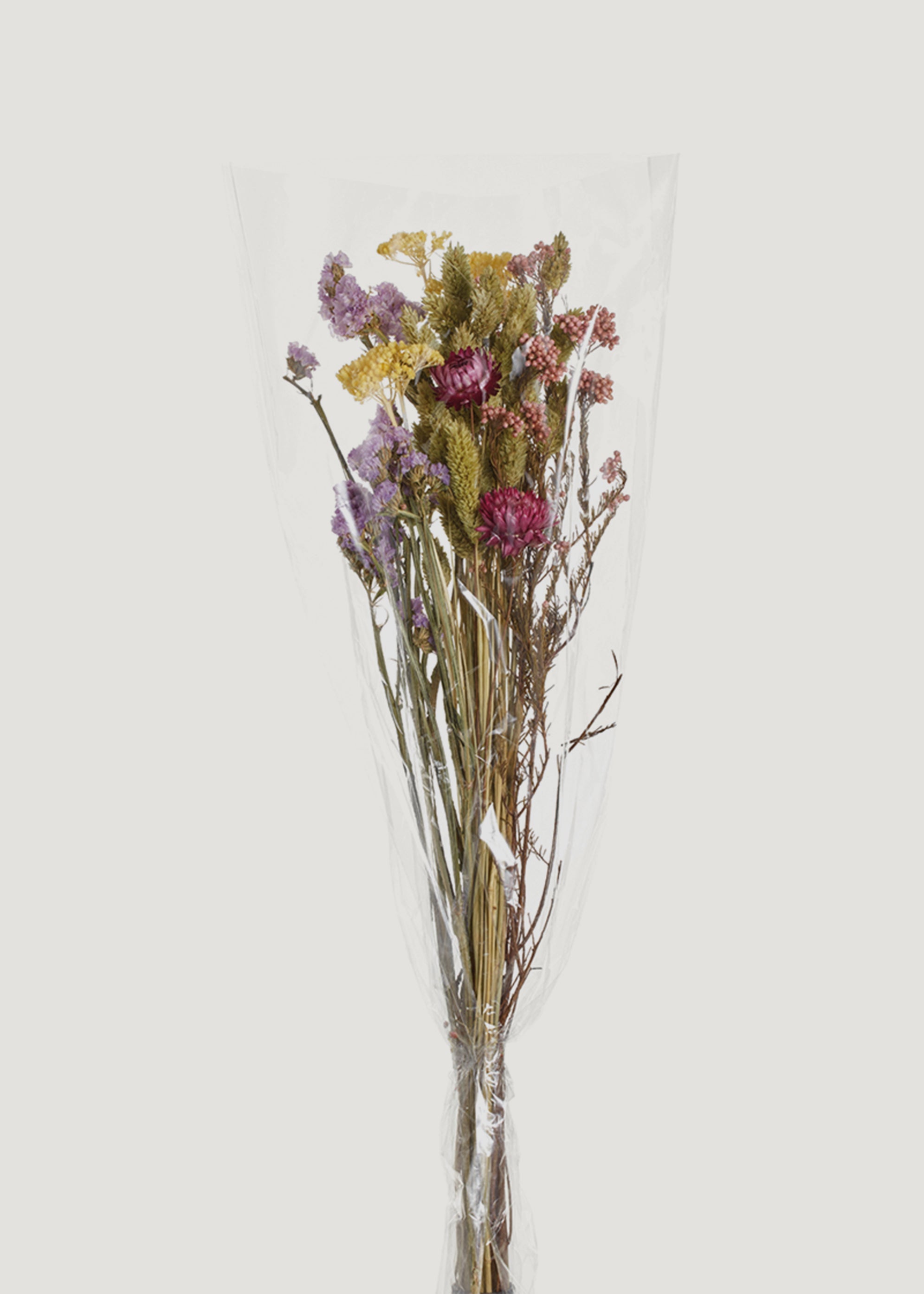 Pink and Purple Dried Floral Bundle of Preserved Flowers - 23.5"