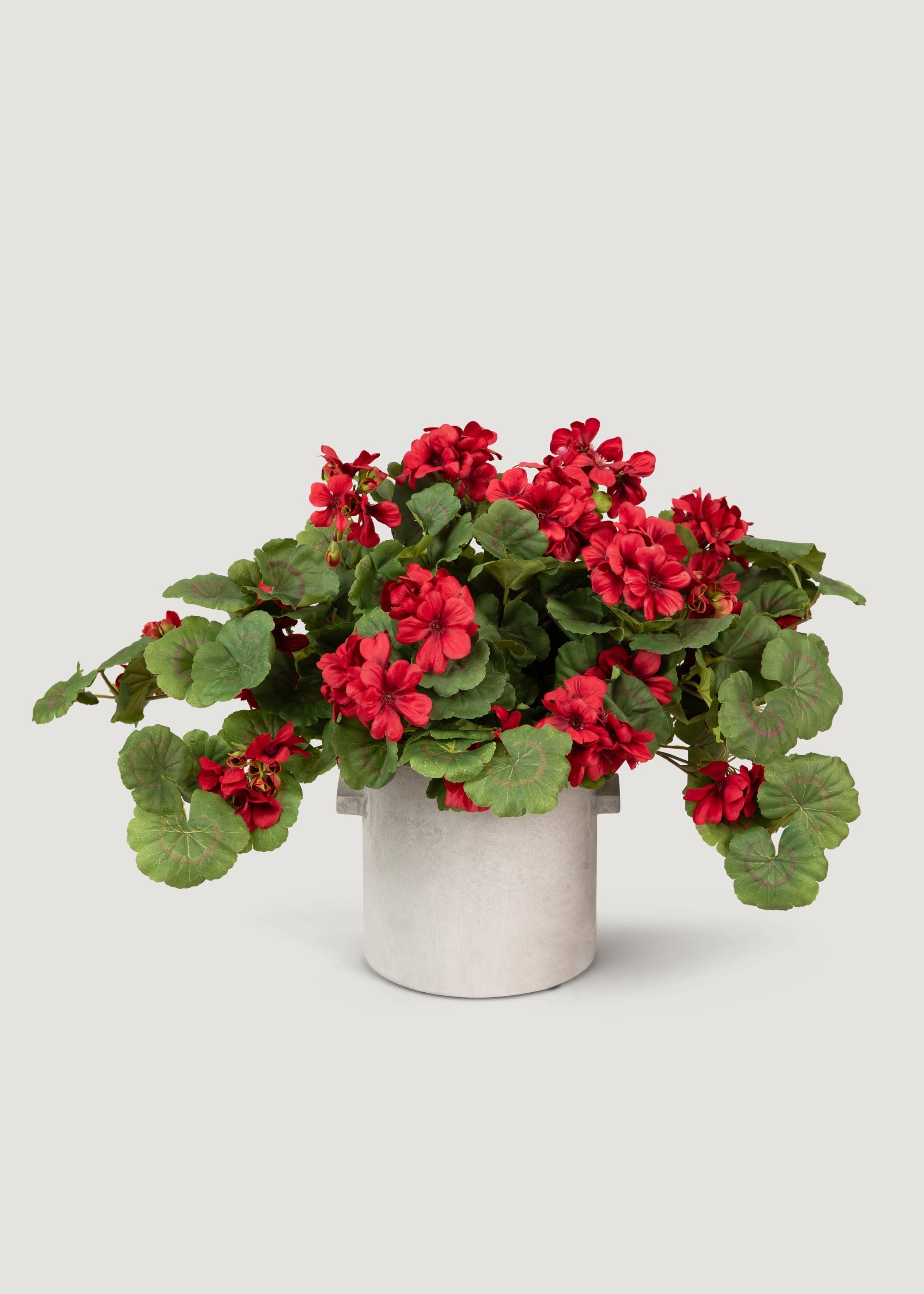 UV Treated Red Geranium Hanging Bush Outdoor Fake Plant - 27"