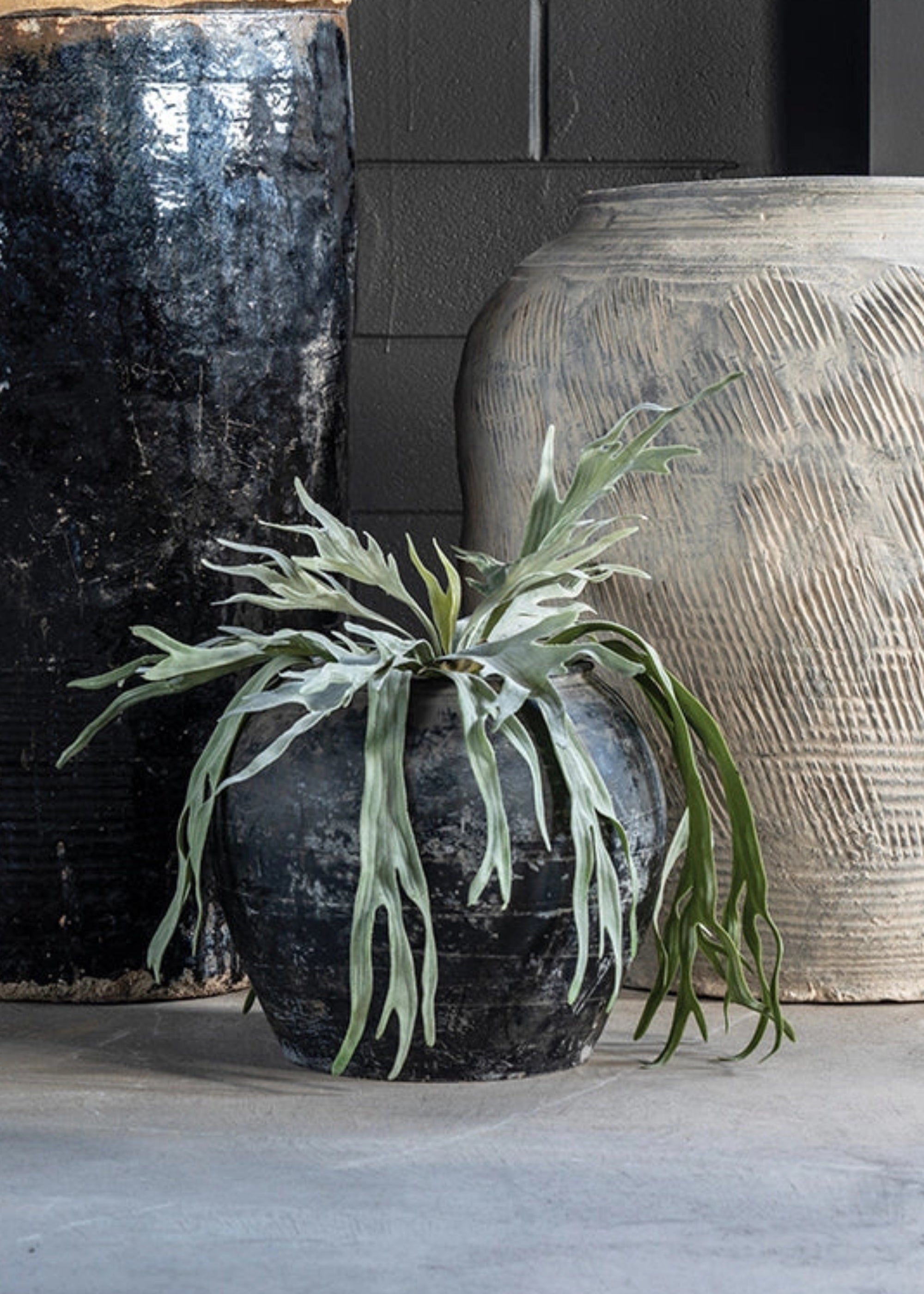 Large Distressed Handmade Clay Pot