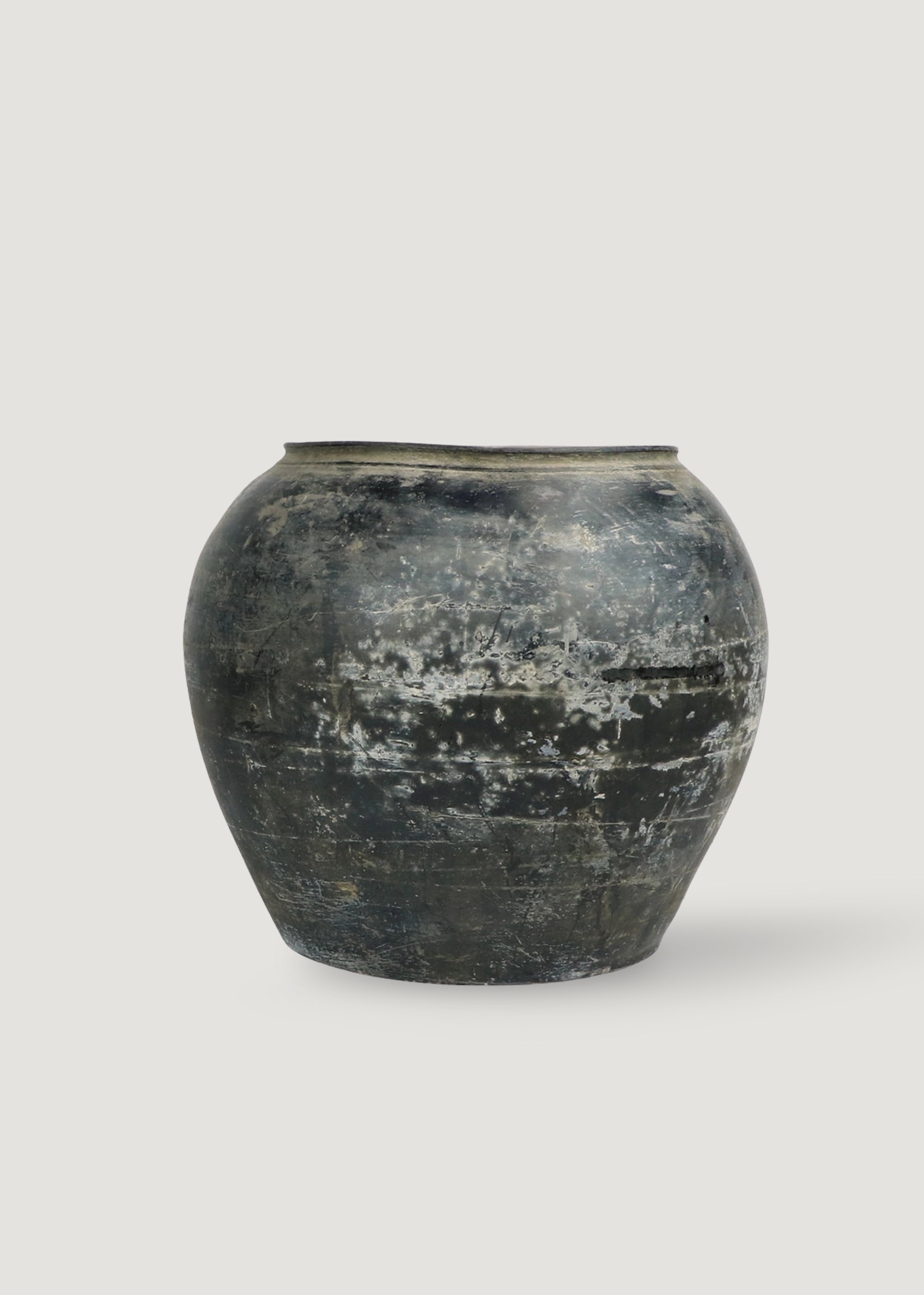 Large Distressed Handmade Clay Pot