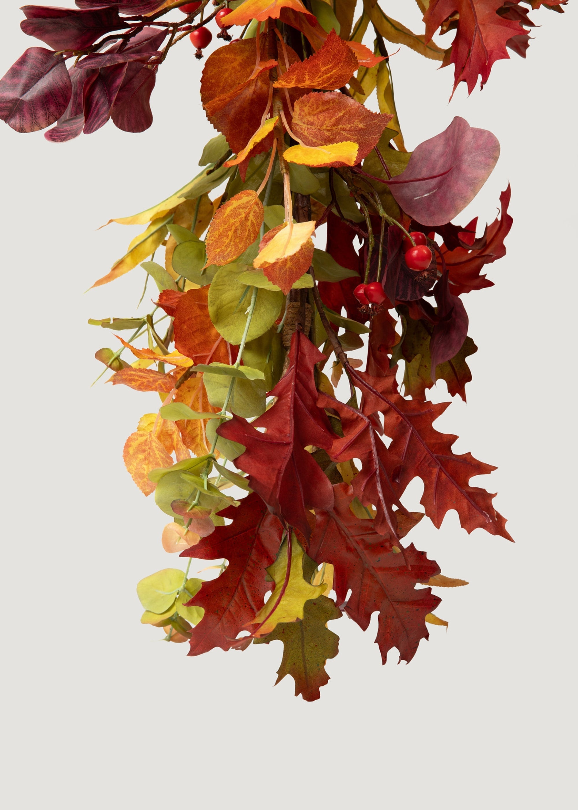 Deluxe Faux Eucalyptus Garland in Mixed Fall Hues - 78.5"