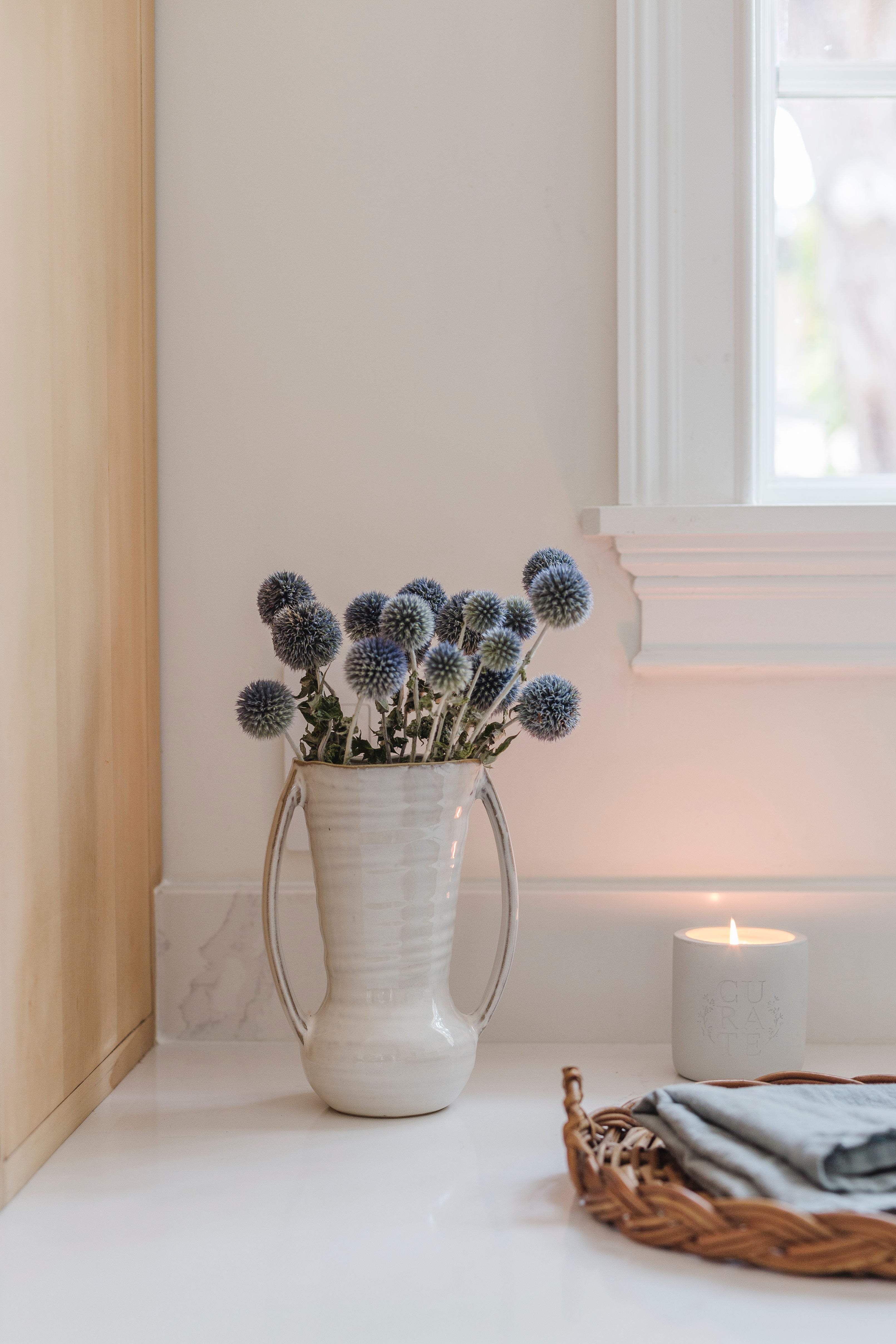 Blue Dried Echinops Globe Thistles - 16-22"