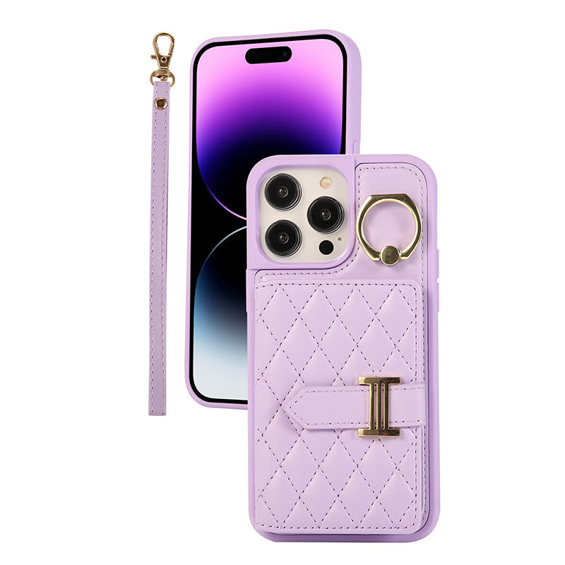Wallet Leather Iphone Case - With Card Holder Crossbody Straps