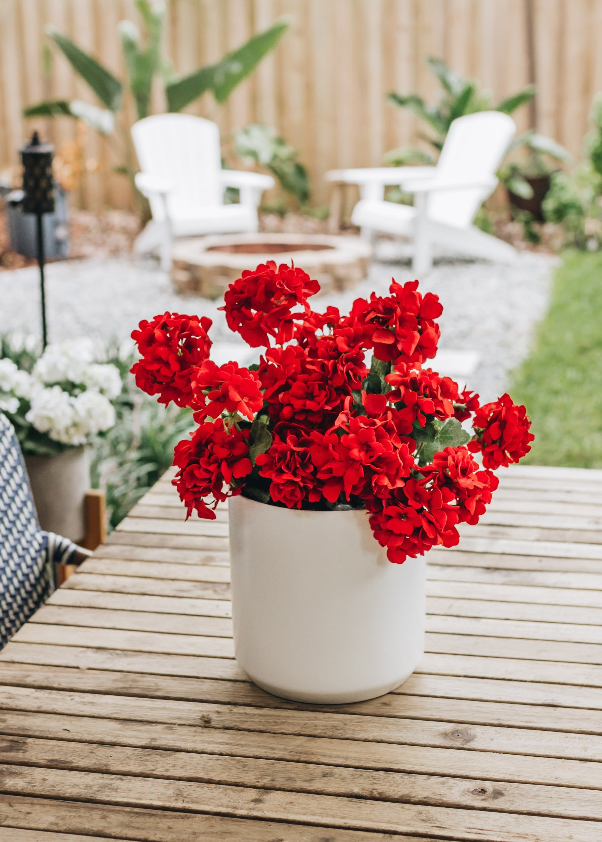 UV Resistant Indoor/Outdoor Natural Touch Geranium Bush - 17"