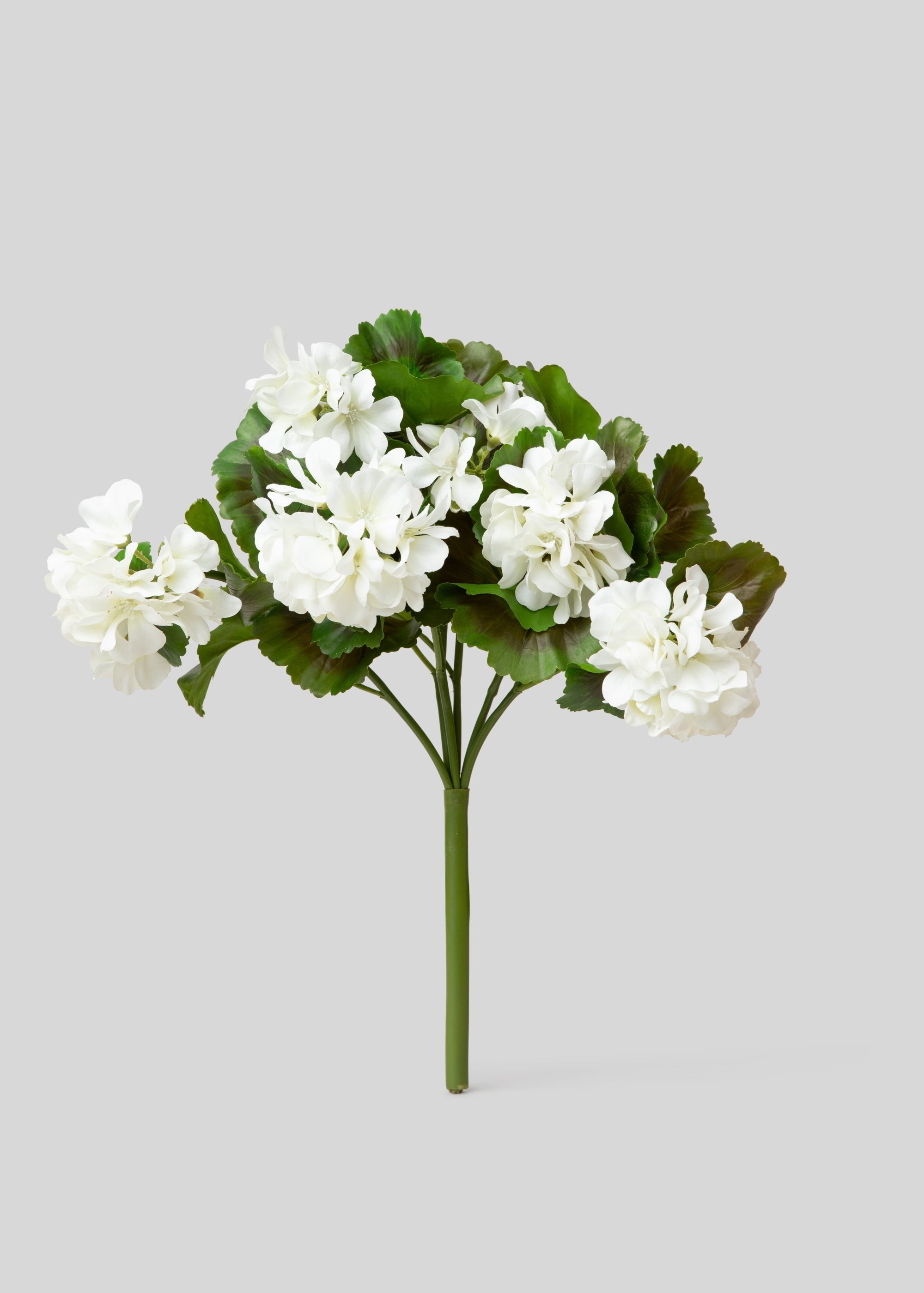 White UV Resistant Indoor/Outdoor Natural Touch Geranium Bush - 17"