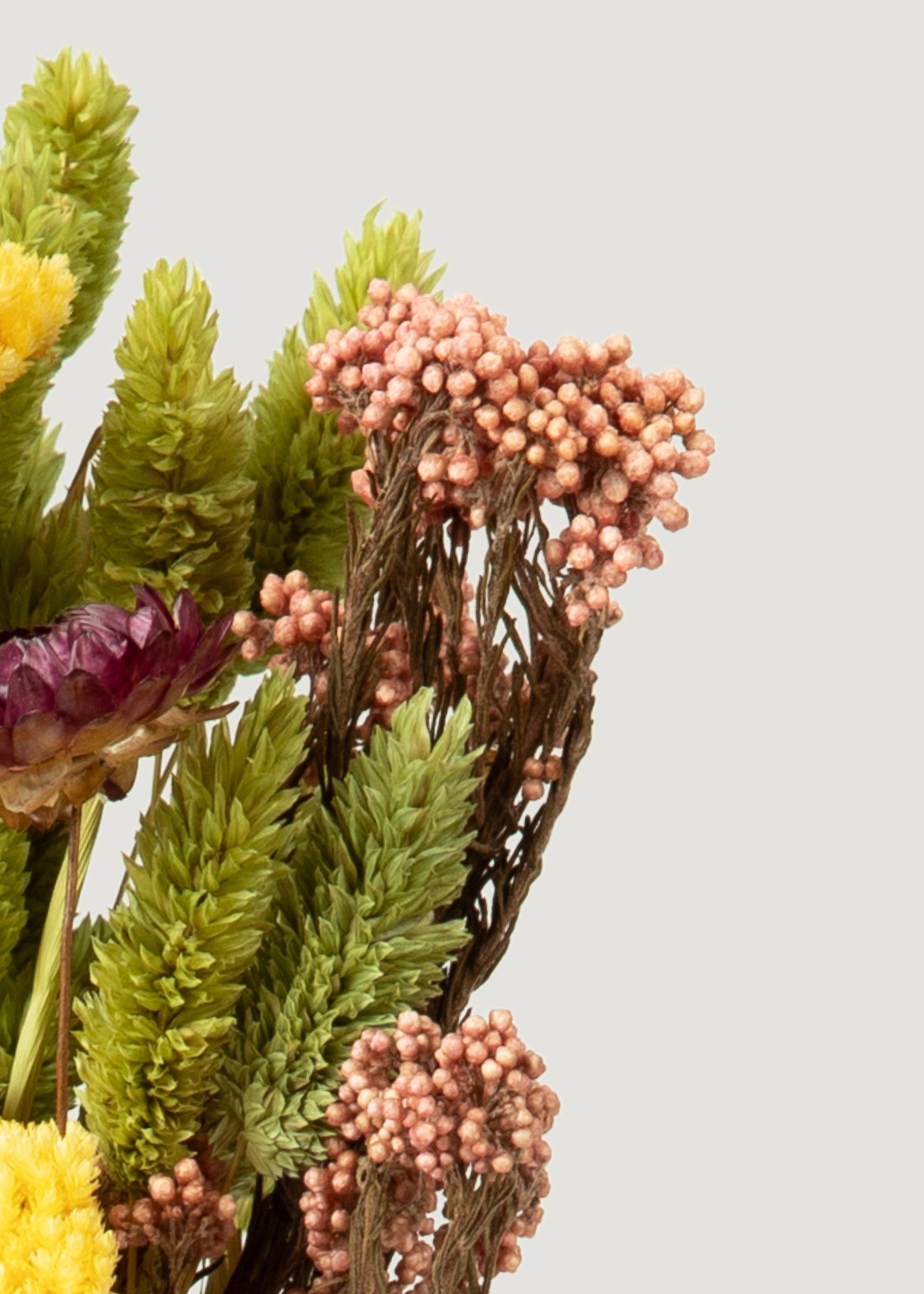 Pink and Purple Dried Floral Bundle of Preserved Flowers - 23.5"