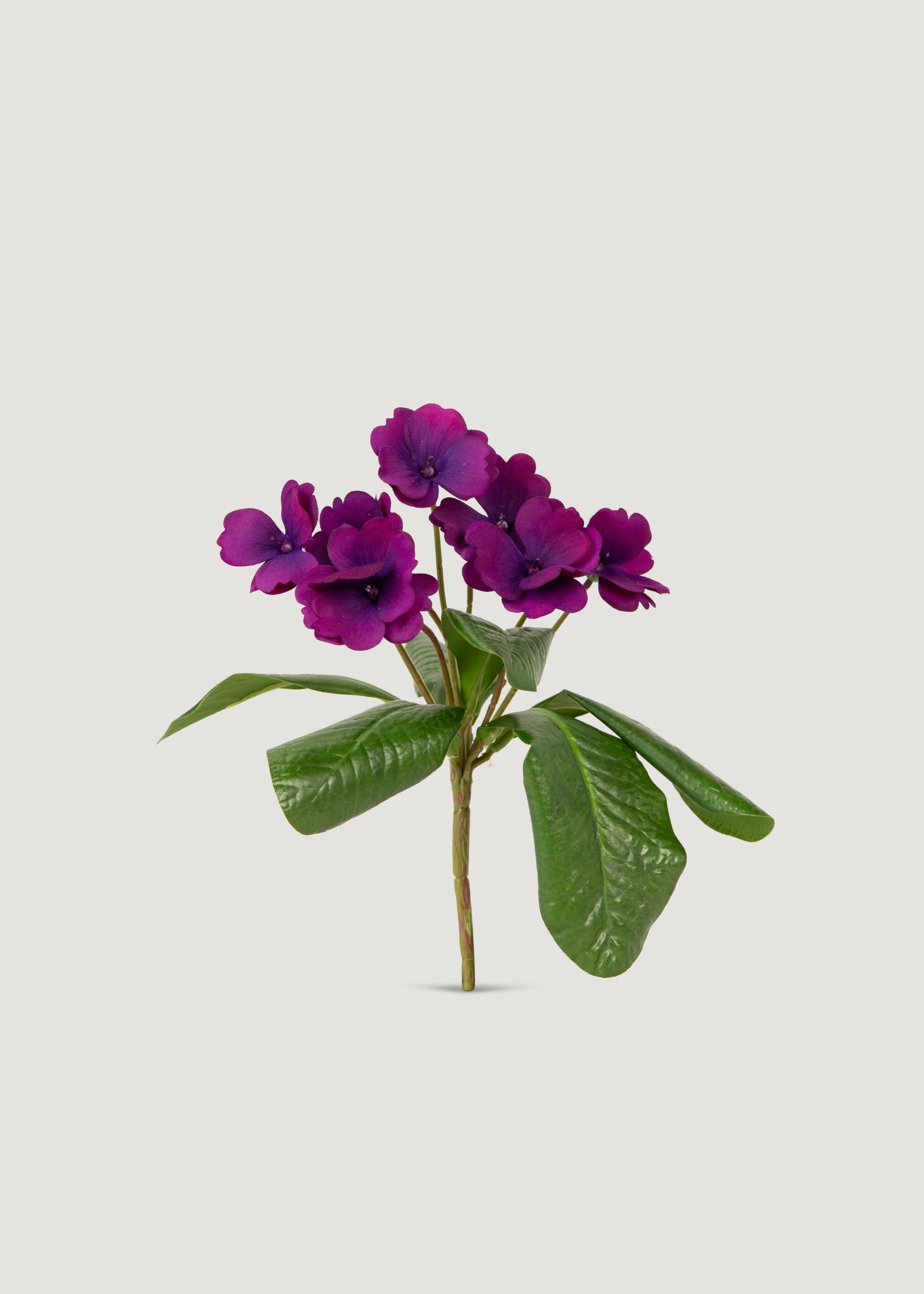 Small UV Treated Indoor/Outdoor Fake African Violet Bush - 8"