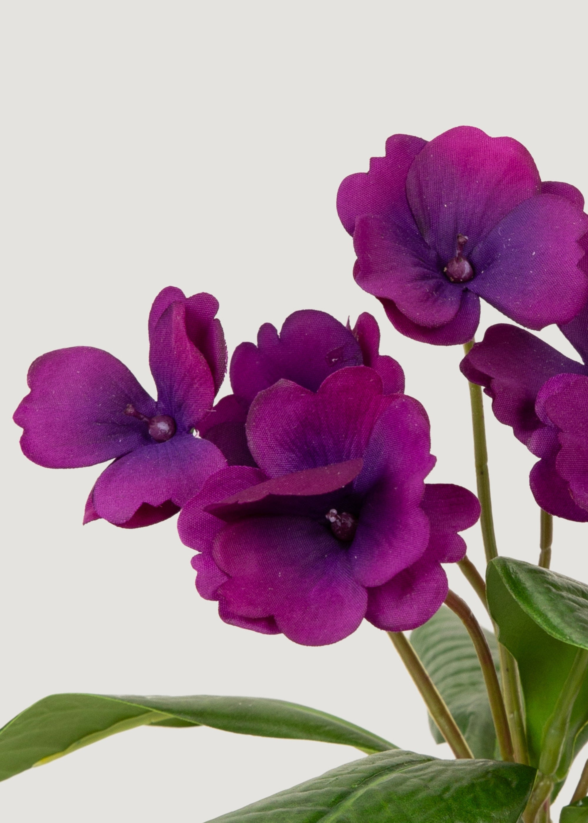 Small UV Treated Indoor/Outdoor Fake African Violet Bush - 8"