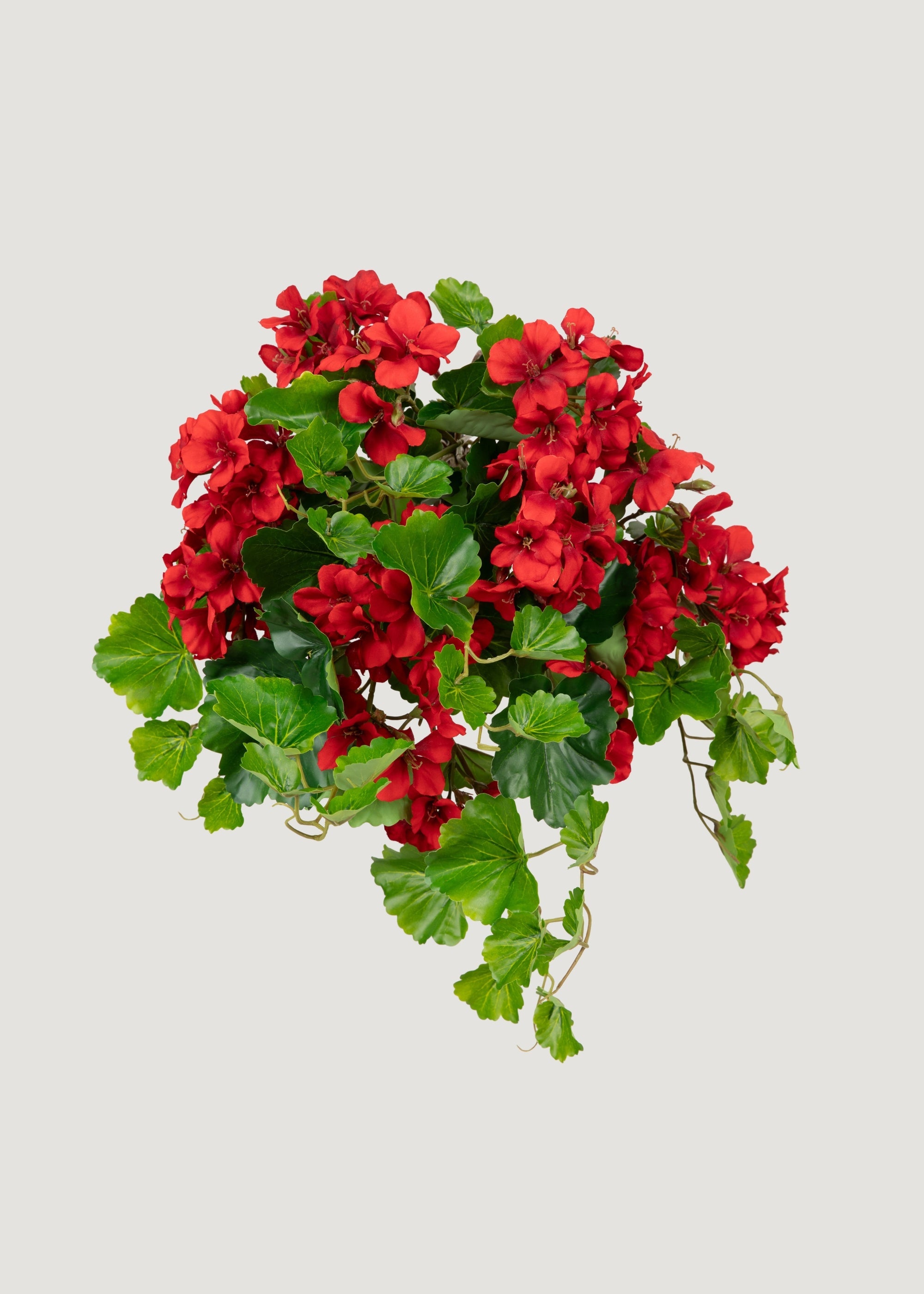 UV Treated Indoor/Outdoor Fake Geranium Hanging Bush - 24"