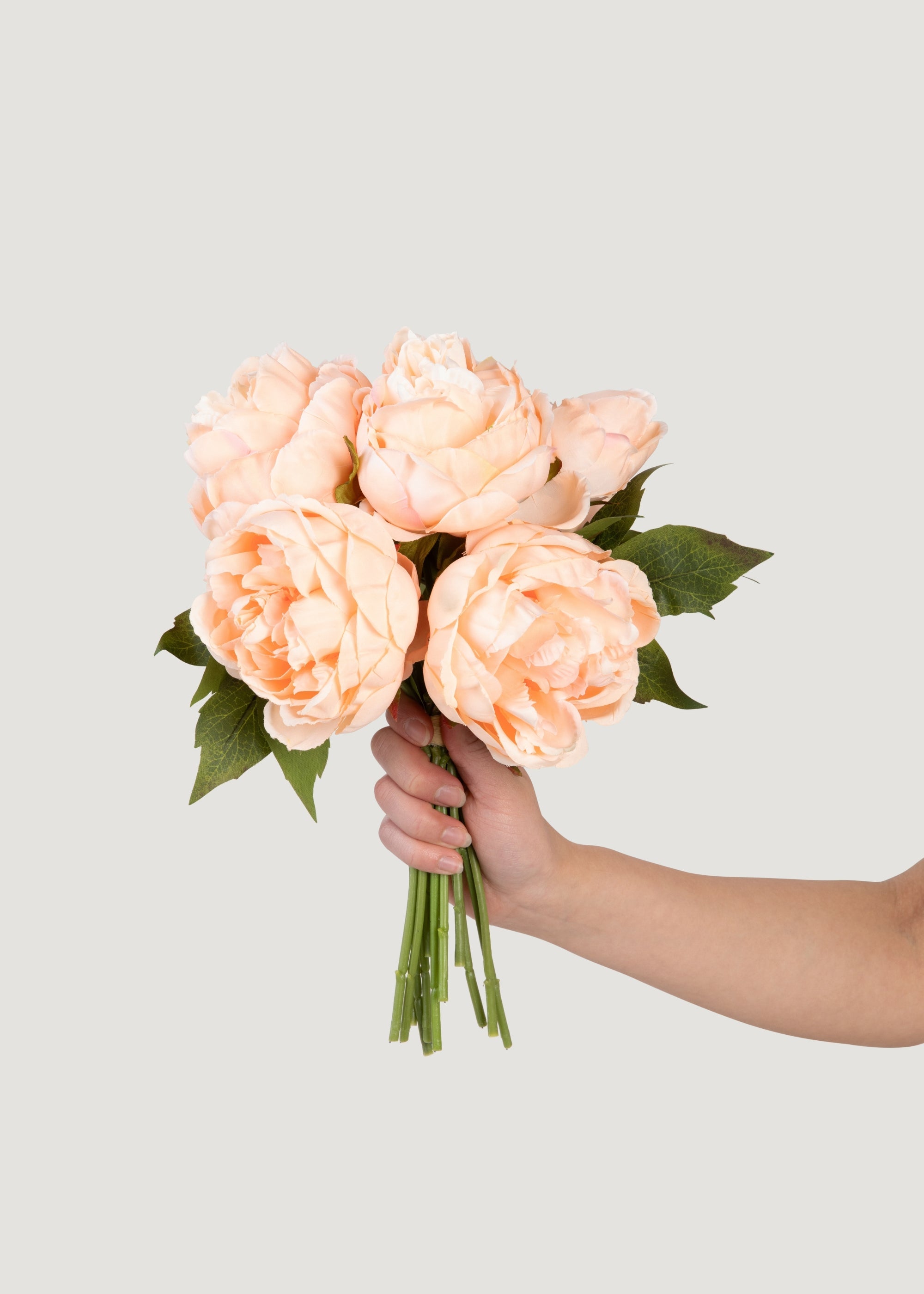 Artificial Peony Flower Bundle in Blush Peach - 13"
