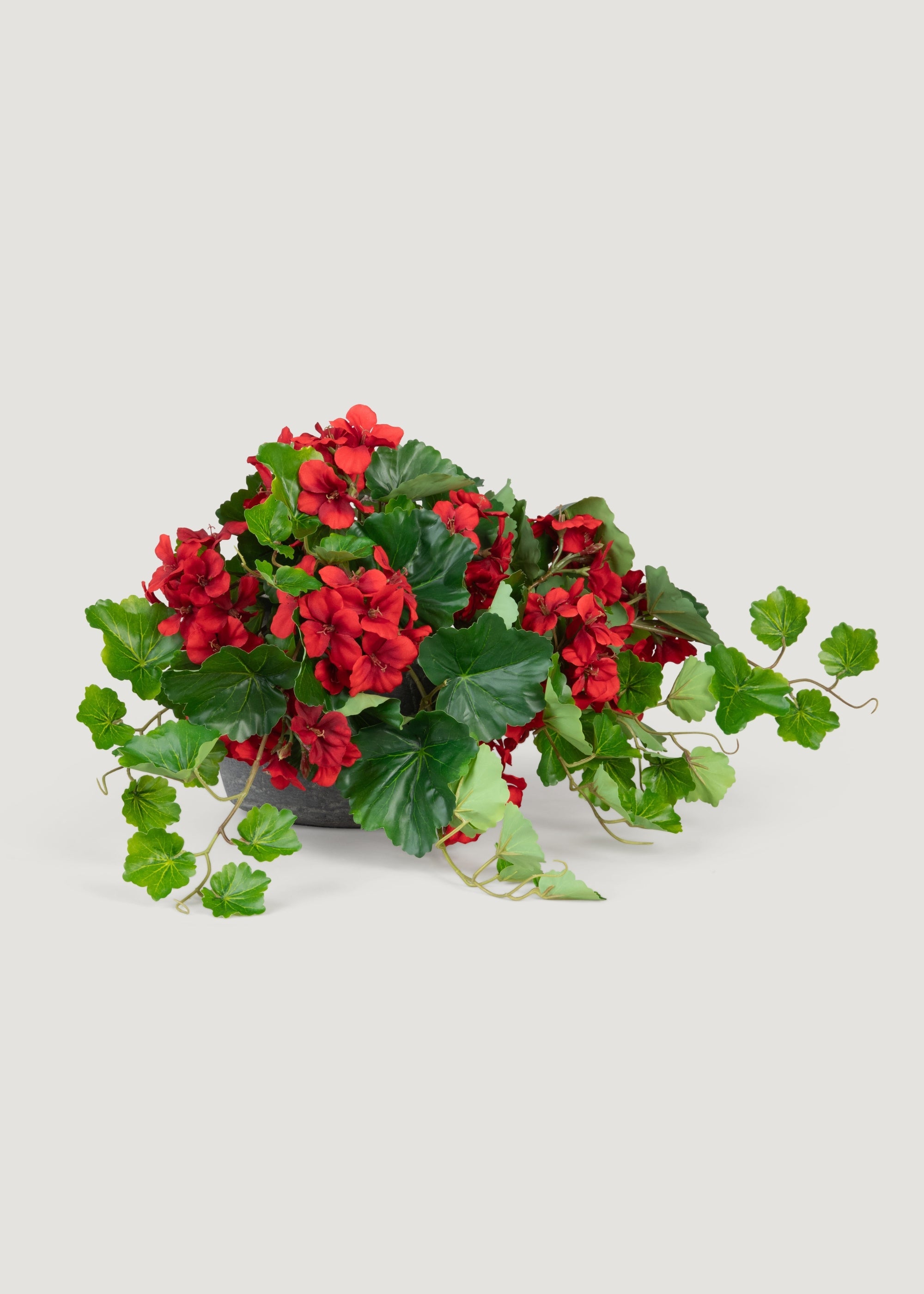 UV Treated Indoor/Outdoor Fake Geranium Hanging Bush - 24"