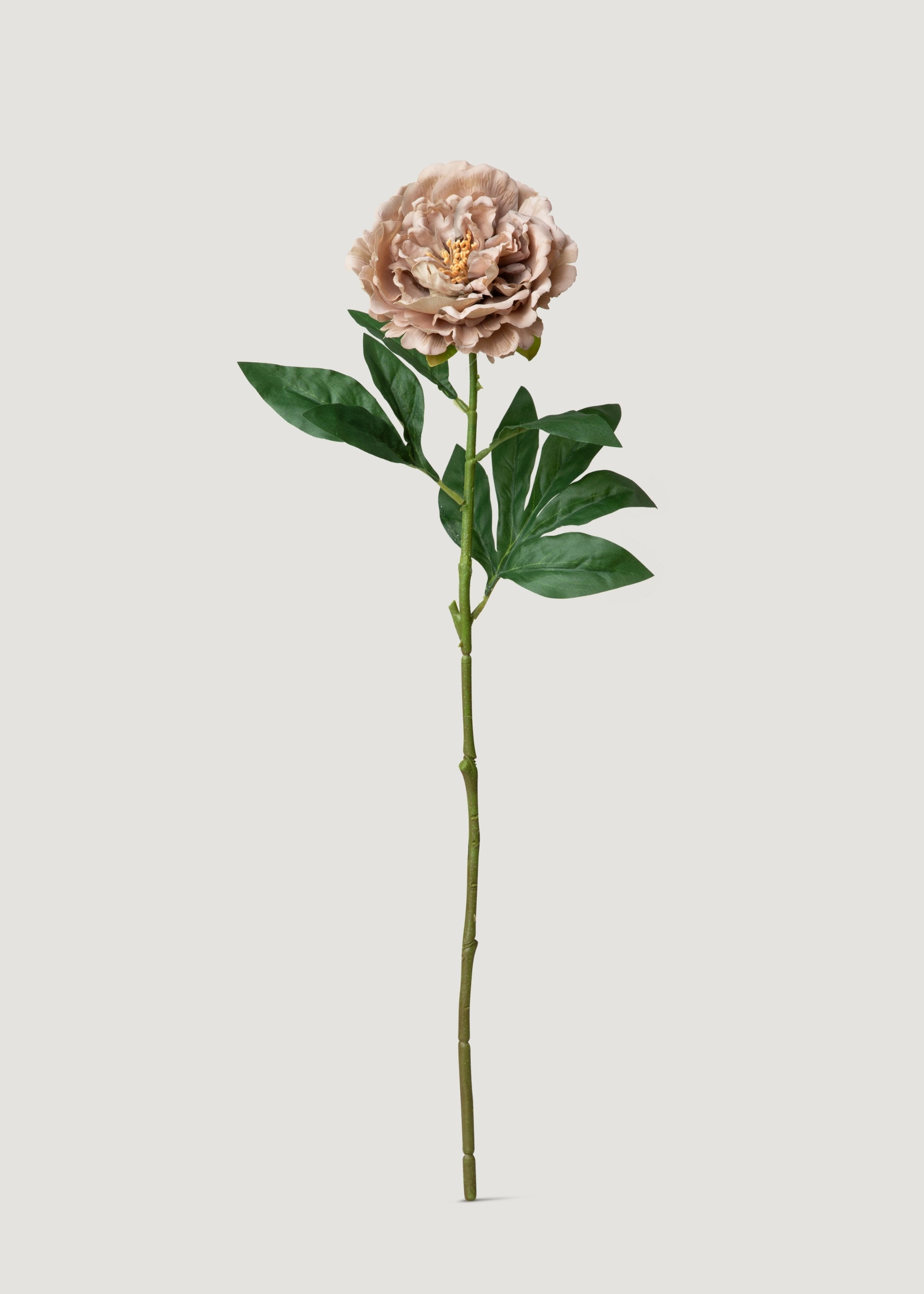 Mauve Taupe Real Touch Peony Fake Flower - 24.5"