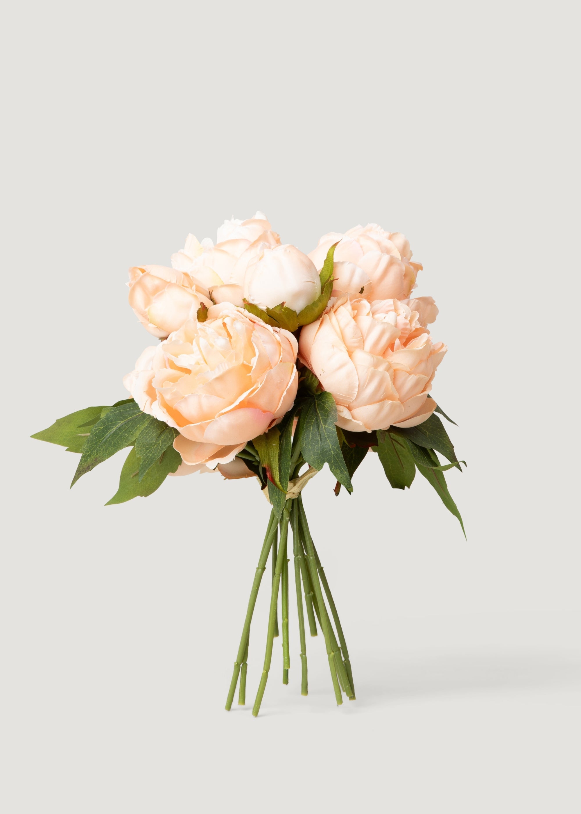 Artificial Peony Flower Bundle in Blush Peach - 13"