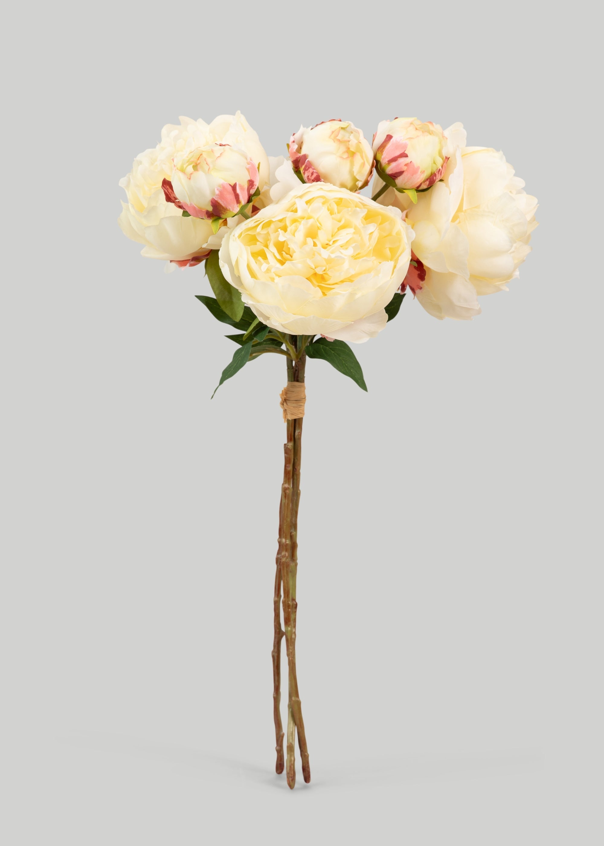 Artificial Peony Flower Bundle in Yellow - 21"