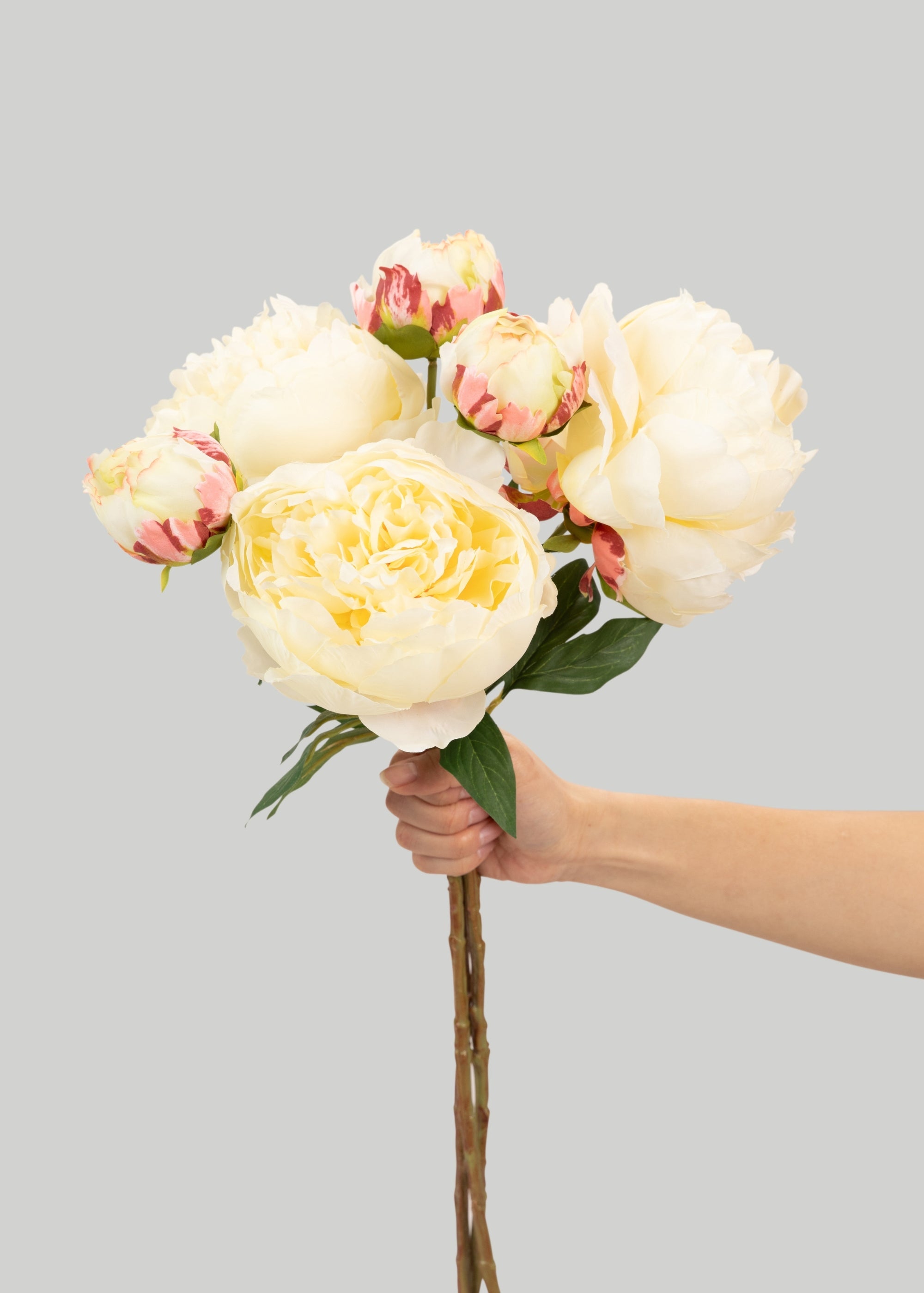 Artificial Peony Flower Bundle in Yellow - 21"