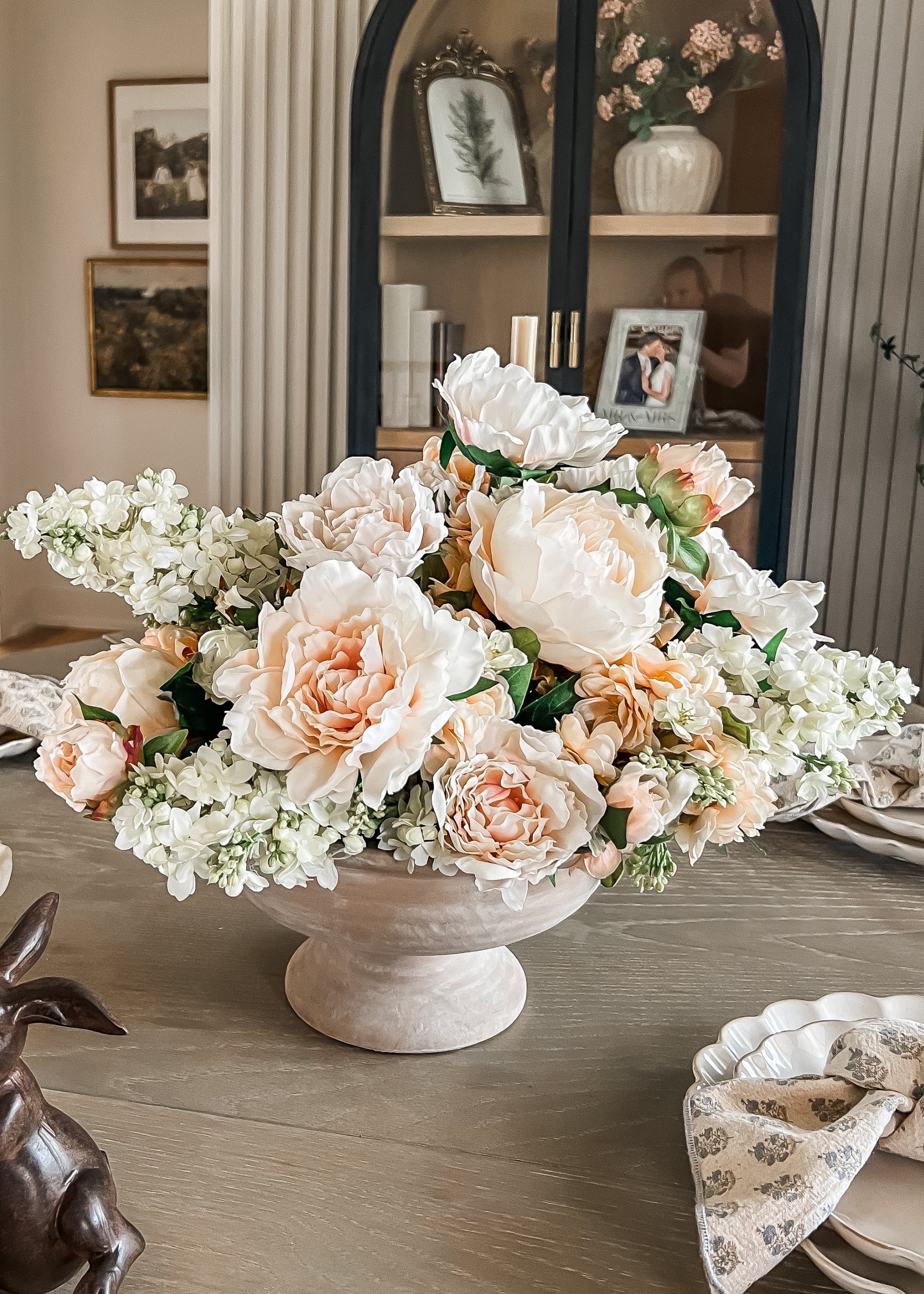 Real Touch Peony Flowers in Soft Pink - 26"