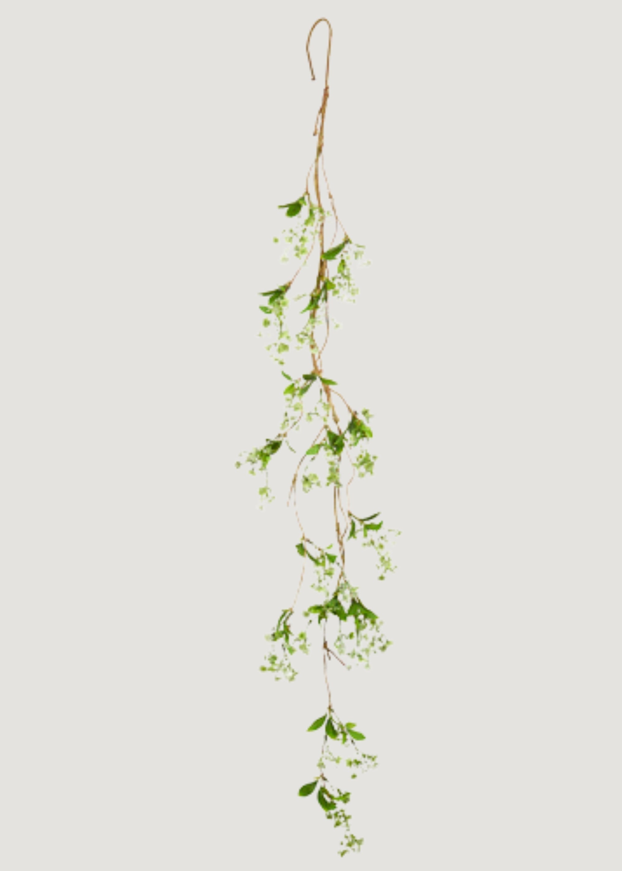White and Green Fake Blooming Flower Garland - 60"