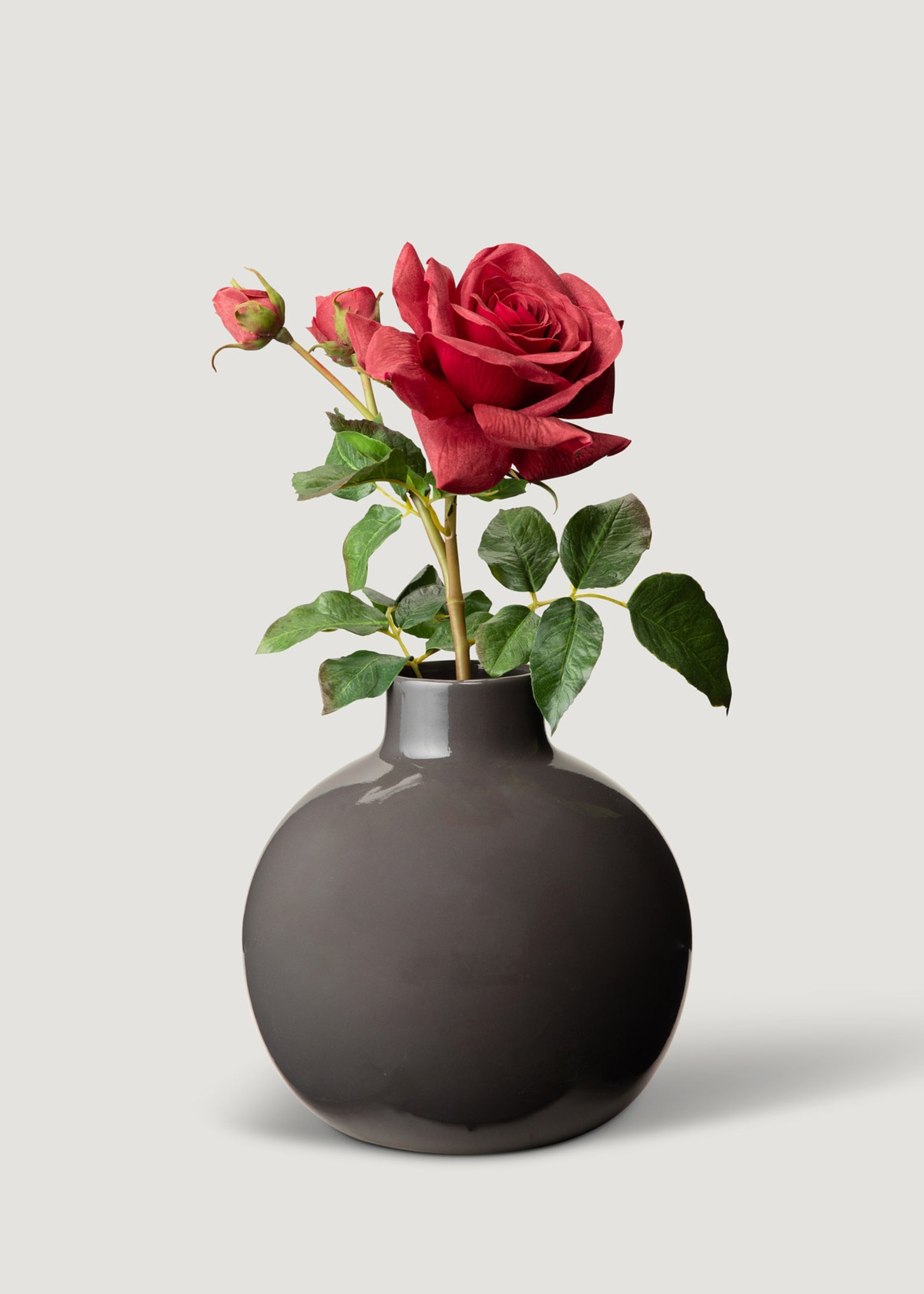Real Touch English Rose Artificial Flower in Red - 22"