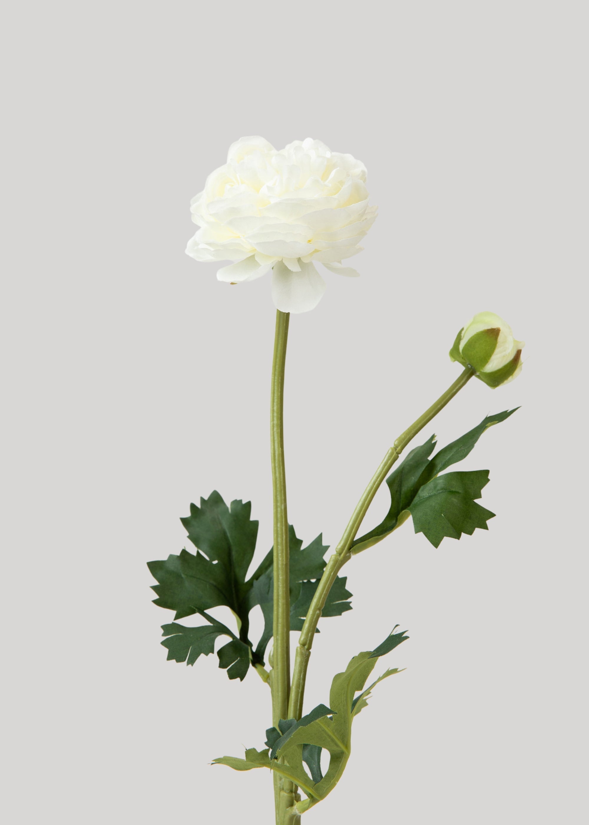 White Faux Ranunculus Flower - 18.75"