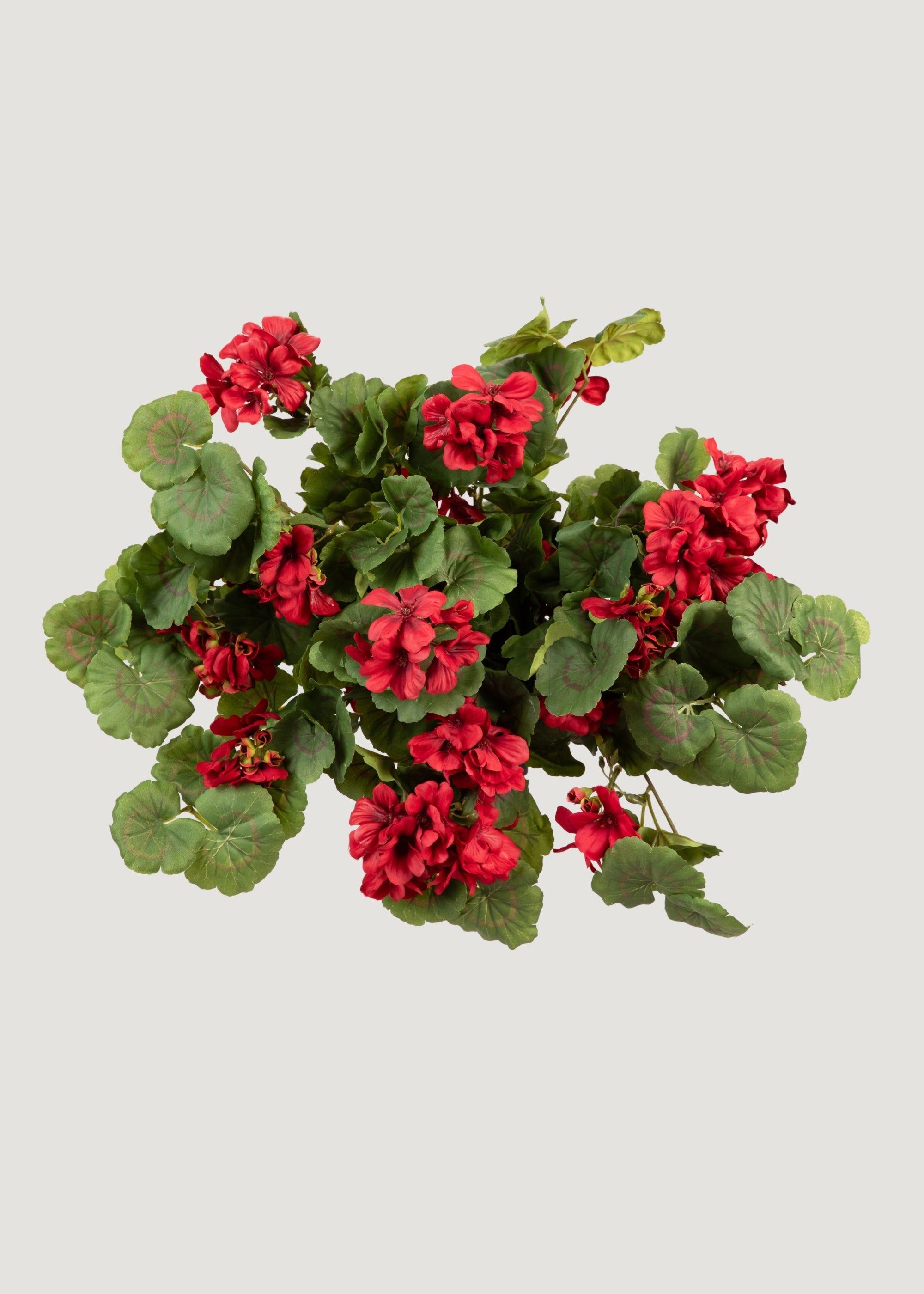 UV Treated Red Geranium Hanging Bush Outdoor Fake Plant - 27"
