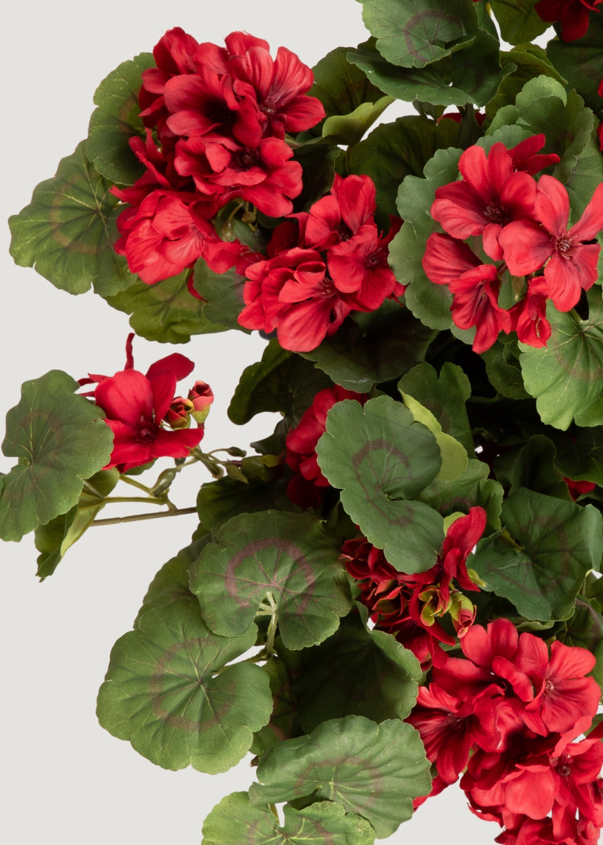 UV Treated Red Geranium Hanging Bush Outdoor Fake Plant - 27"