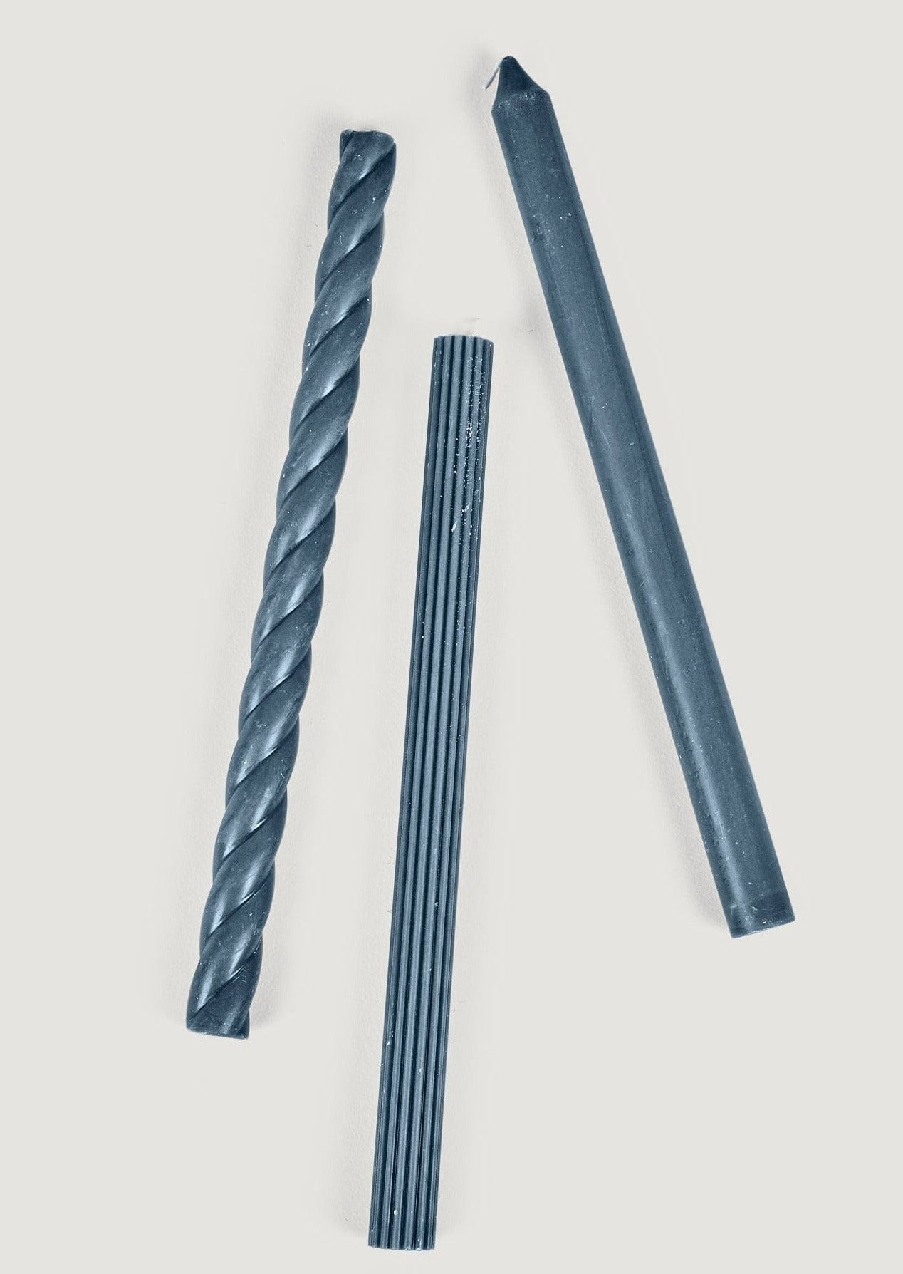 SABIGO Pack of 3 Navy Blue Taper Candles - 11" - RadialPack of 3 Navy Blue Taper Candles - 11"