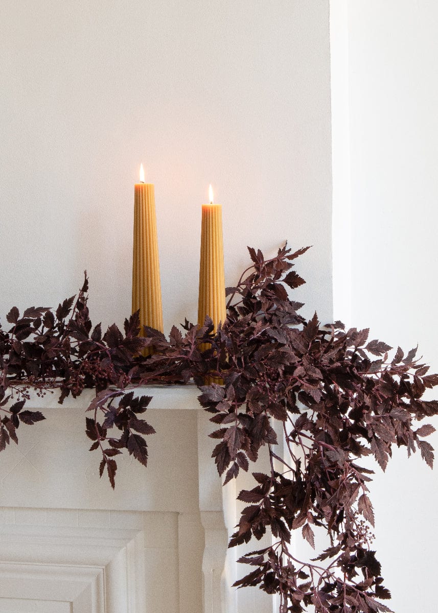 SABIGO Tall Natural Beeswax Fluted Pillar Candle - 13.5" - RadialTall Natural Beeswax Fluted Pillar Candle - 13.5"