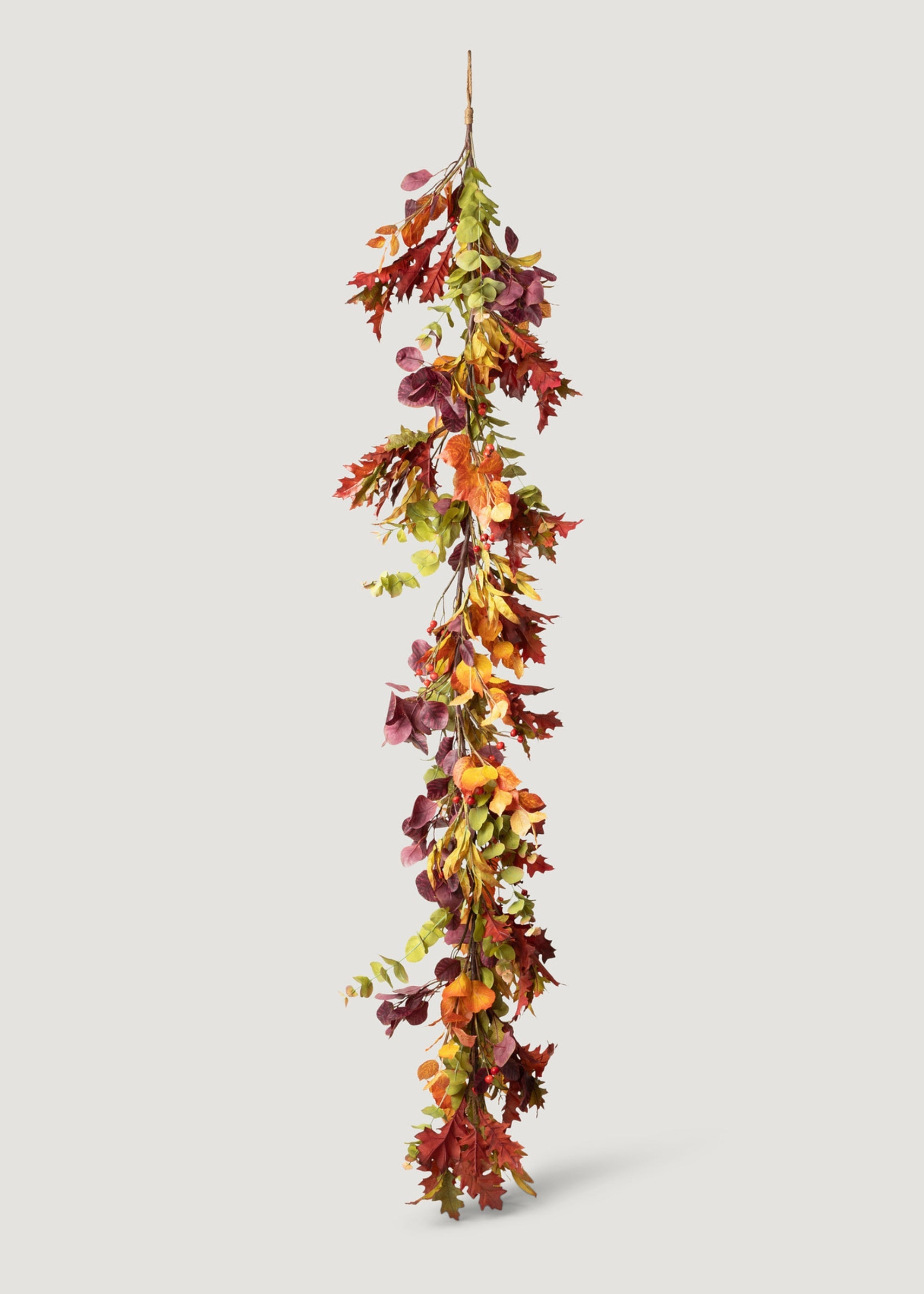 Deluxe Faux Eucalyptus Garland in Mixed Fall Hues - 78.5"