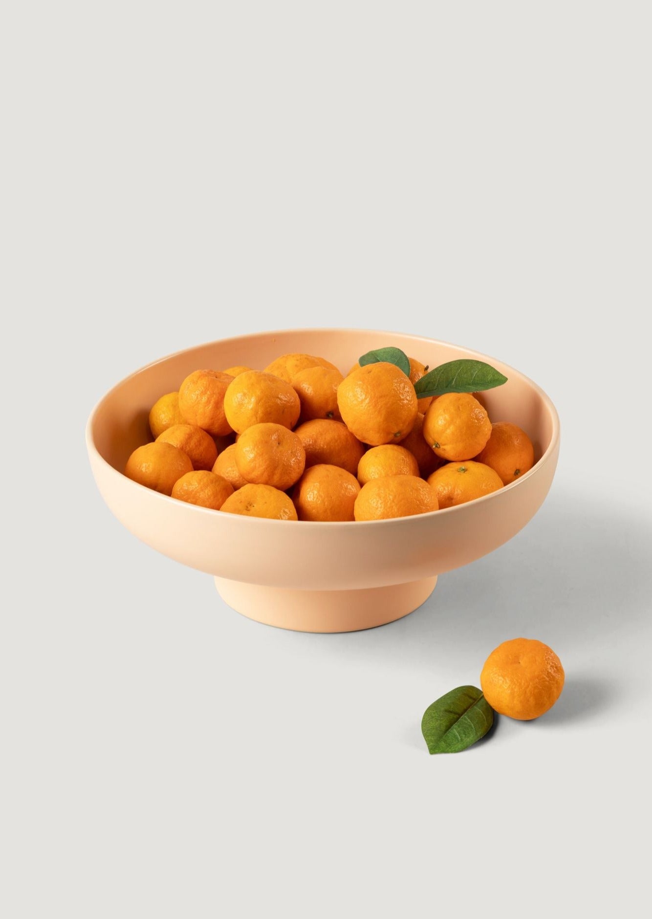 Large Cream Peach Compote - 14" Wide